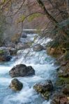 Autumn River In Ordesa National Park, Pyrenees, Huesca, Aragon, Stock Photo