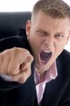 Shouting Businessman Stock Photo