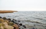 Shore Of The Lake In Autumn Stock Photo