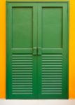 Green Door Stock Photo