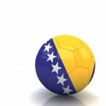 Bosnia Herzegovina Flag Soccer Ball Isolated White Background Stock Photo