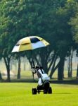 Golf Bag On Trolley Stock Photo