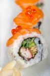 Fresh Sushi Choice Combination Assortment Selection Stock Photo