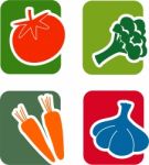 Vegetable Icons Stock Photo