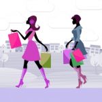 Shopper Women Means Retail Sales And Adults Stock Photo