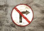 No Right Turn Rusty Sign Stock Photo