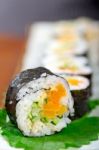 Fresh Sushi Choice Combination Assortment Selection Stock Photo