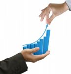 Business Hand Holdding Business Graph Icon Stock Photo