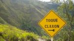 Road Sign On A Mountain Road Stock Photo