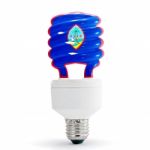 Flag Of The Guam On Bulb Stock Photo