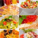 Healthy Vegetarian Vegan Food Collage Stock Photo