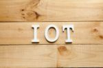 The Acronym Iot Internet Of Things On Wooden Background Stock Photo