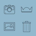 Camera Accessories Line Icon Set Stock Photo