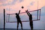 Beach Volleyball Stock Photo