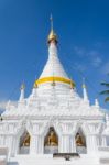 White Pagoda Architecture Of Northern Thailand Stock Photo