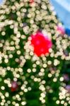 Abstract Of Christmas Tree Light Bokeh For Background Stock Photo