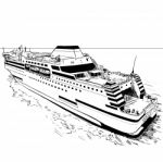 Hand Drawing Ferry- Illustration Stock Photo