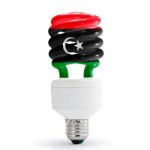 Flag Of Libya On Bulb Stock Photo