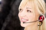 Friendly Telephone Operator Stock Photo