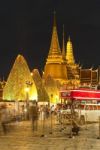 Wat Phra Kaew Grand Palace At Night Stock Photo