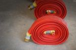 Red Hose Fire Stock Photo