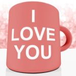 I Love You Mug With Bokeh Stock Photo