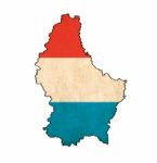 Luxembourg Map On Luxembourg Flag Drawing ,grunge And Retro Flag Stock Photo