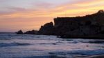 Sunrise In A Mediterranean Island Malta With A Cloudy Sky In Summer Stock Photo