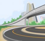 Elevated Road Scene Stock Photo