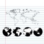 Map Notebook Paper Stock Photo