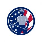 American Coal Miner Usa Flag Icon Stock Photo