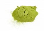 Green Tea Powder Isolated On White Background Stock Photo