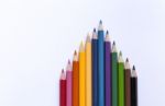 Color Pencil On White Background Stock Photo