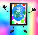 Multicolored Balloons For Celebrating A 25th Or Twenty Fifth Birthday Stock Photo