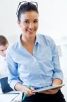 Business People Working In The Office With Digital Tablet Stock Photo