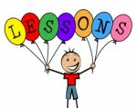 Lessons Balloons Indicates Educating Learned And Childhood Stock Photo