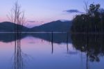 Hinze Dam At Dusk Stock Photo