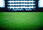 Soccer Field And The Bright Lights Stock Photo