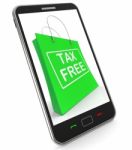 Tax Free Shopping Phone Shows No Duty Taxation Stock Photo