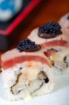 Fresh Sushi Choice Combination Assortment Selection Stock Photo