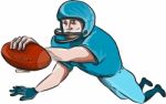 American Football Player Touchdown Drawing Stock Photo