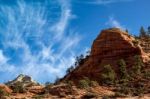 Mountainous Terrain In Zion National Park Stock Photo