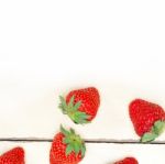 Fresh Organic Strawberry Over White Wood Stock Photo