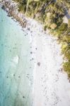 Ansons Bay From Above, Located Near Bay Of Fires On The North-east Coast Of Tasmania Stock Photo