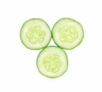 Cucumber Slice Isolated On White Background Stock Photo