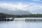 Panorama View Of The River In Sanklaburi, Thailand Stock Photo