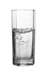 Water With Air Bubbles In A Tall Glass Isolated On White Backgro Stock Photo