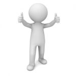 Figure Showing Thumbs Up Stock Photo