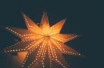 Lit Up Glowing Christmas Star Background Stock Photo