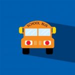 School Bus Flat Icon   Illustration  Stock Photo